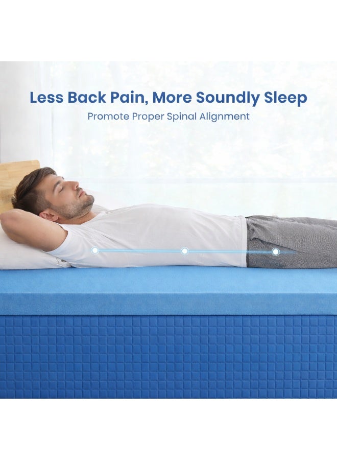 Rexal Home Reversible 5 cm Gel-Infused Memory Foam Mattress Topper – Cooling Pressure Relief, Medium-Soft Comfort, Washable Knitted Cover, 180 × 200 cm - Image 5